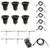 LED Brass In Ground N.S.C. Well Light 6 Kit w/ Open Face Brass Cover System, LED Bulbs Included - OIGLK-0001-6
