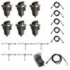 LED Brass In Ground N.S.C. Well Light 6 Kit w/ Glare Shield Brass Cover System, LED Bulbs Included - OIGLk-0002-6