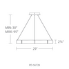 120V LED Polished Nickel Flush Mount Circular Chandelier Dimensions