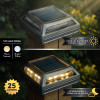 Front View of Angled Muskoka  Black Aluminum Solar light close up on off on a post