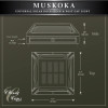 Front View of Angled Muskoka  Black Aluminum Solar Light with dimensions