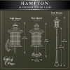 Dimensions of Hampton Wall Lamp with solar cell on top