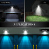 Front view of Solar Led Security motion activated light in white with different applications shot