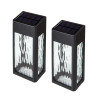 right angled view of  Lancaster deck and wall light 2pk black aluminum with white background