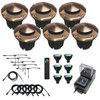 RGBCW LED ABS Composite 6-Light In Ground N.S.C. Well Light Kit Raw Brass Main
