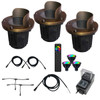 RGBCW LED ABS Composite In Ground N.S.C. Well Light Kit w/ Glare Shield Cover Bronze Finish