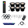 Cast In Ground N.S.C. Well Light 6 Kit w/ Open Face Cover System,  Bulbs Included - OIGLK-4B-OPN-6-RGBCW