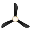 Corona 44" Flush Mounted Ceiling Fan Matte Black Soft Brass Finish Under View