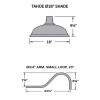 120V RLM Large Loop Matte Black Gooseneck Fixture Dimensions
