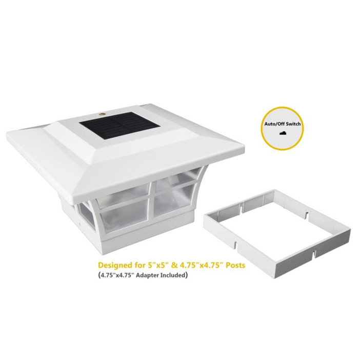 Classy Caps LED 5x5 Post Cap w/ Solar Panel AQLighting