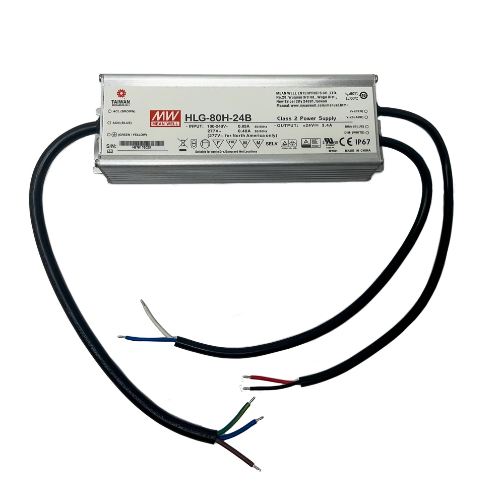 24V 80w DC Class 2 IP67 Constant Current Dimmable LED Driver - HLG ...