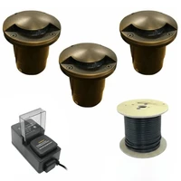 LED Mono Directional Mushroom Cover In Ground Well Light Landscape Lighting Kit, LED Bulbs Included - LEDGC3B-MONO-KIT