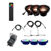 RGBCW Cast In Ground N.S.C. Well Light 3 Kit w/ Curved Grill Cover System, RGBCW Bulbs Included,2700K-5000K - OIGLK-4B-GRL-RGBCW-3