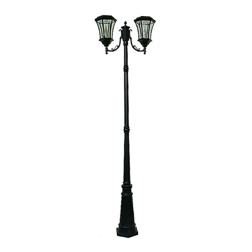 Victorian Solar Two Head LED Lamp Post PWGS94-DBK (shown in black)