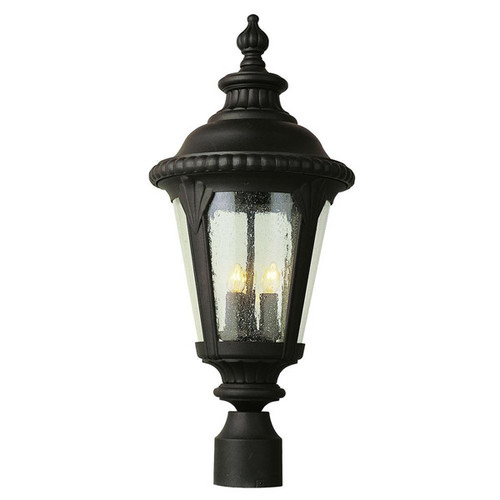 Outdoor 3-Light Post Lantern 5047BK (shown in black and beveled glass)