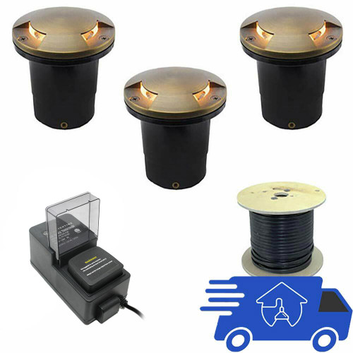 3W LED Low Voltage Mushroom Path Light Set of 4 (301BLK-LED