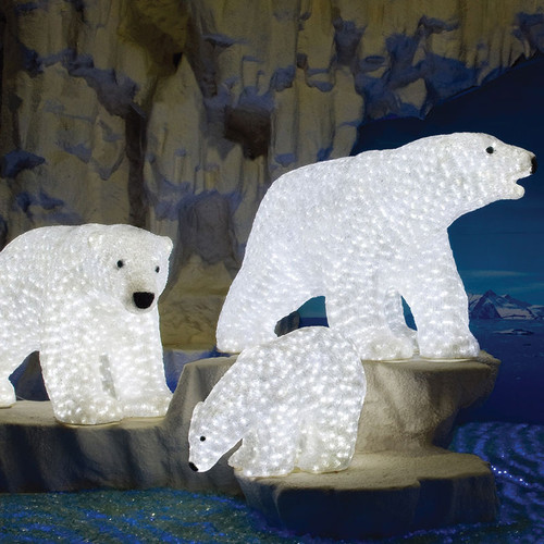 Christmas Polar Bear Outdoor LED Sculpture | AQLighting