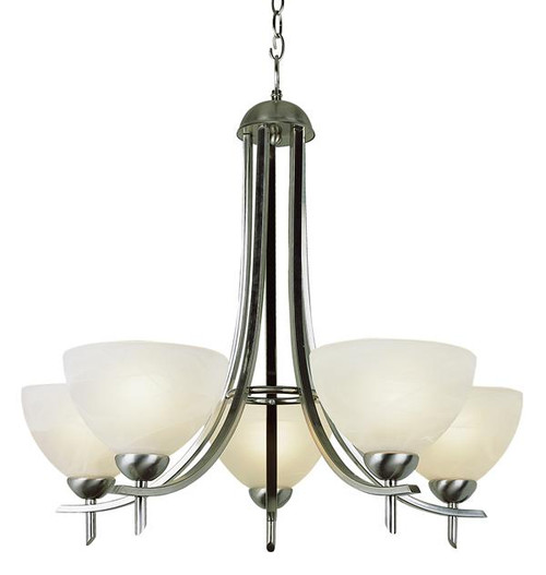 5 Light Brushed Nickel Chandelier 8175BN