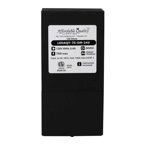 Indoor/Outdoor 24V 75w DC LED Driver Dimmable (LEDAQT-75-DM-24V) by AQLighting