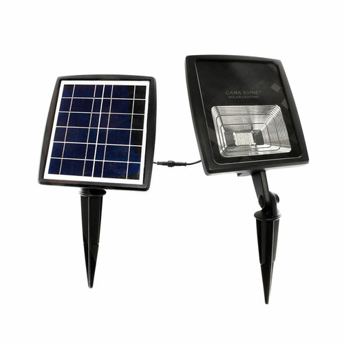Dual Color Solar Flood Light, Cast Aluminum with Stake or Flat Mounting Options and Detachable Solar Panel