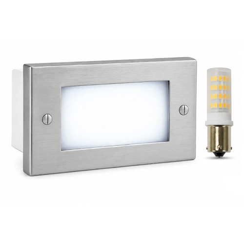 12 Volt Recessed Step Light Open Cover w/ Acrylic Lens Included LED Bulb