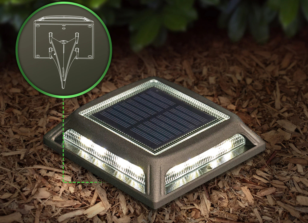 Front View of Angled Muskoka  Black Aluminum Solar Light