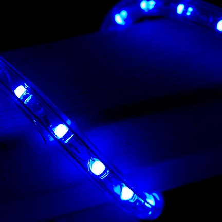 150ft Reel, 120V Endura Rope Dimmable LED IP65 Waterproof Blue Light, Flexible Lighting, Cuttable, Best Warranty In Industry - RLR-END-BLU
