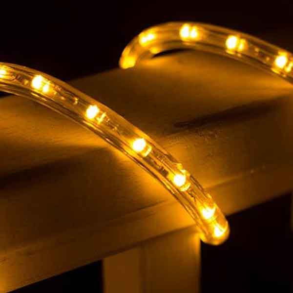 150ft Reel, 120V Endura Rope Dimmable Epistar LED IP65 Waterproof Amber Light, Flexible Lighting, Cuttable, Best Warranty In Industry - RLR-END-AMB