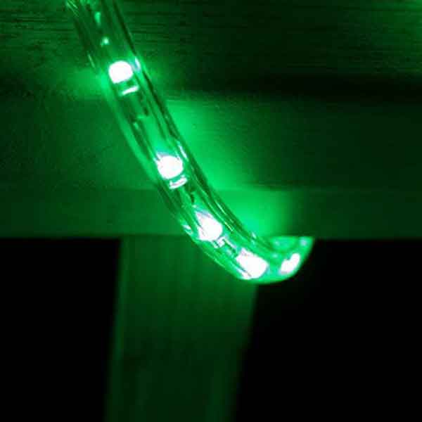 150ft Reel, 120V Endura Rope Dimmable LED IP65 Waterproof Green Light, Epistar LED, Flexible Lighting, Cuttable, Best Warranty In Industry - RLR-END-GRN