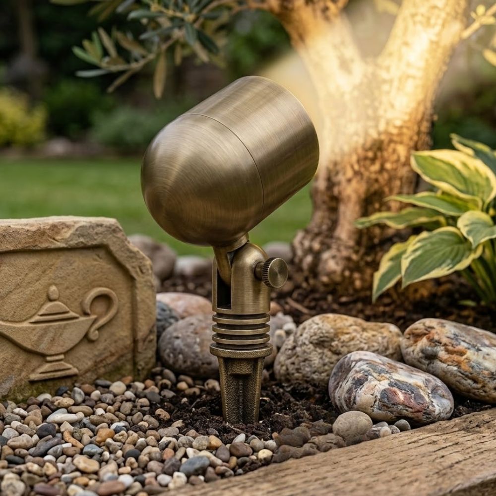 12V Heavy Brass Circular Landscape Outdoor LED Flood Lights - PSLDLX30