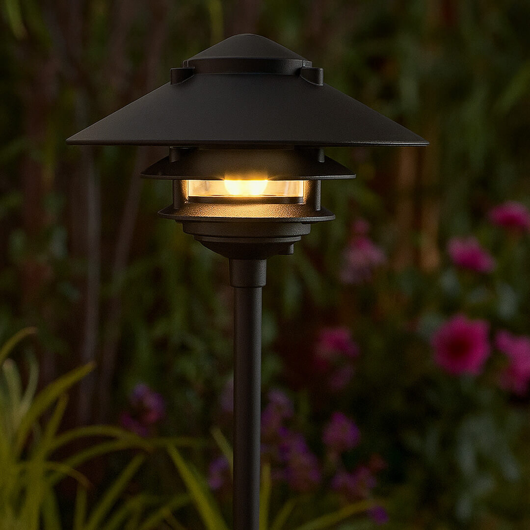 12V / 120V Cast Aluminum Large Top 3 Tier Pagoda Light Post - PAT-LT3R