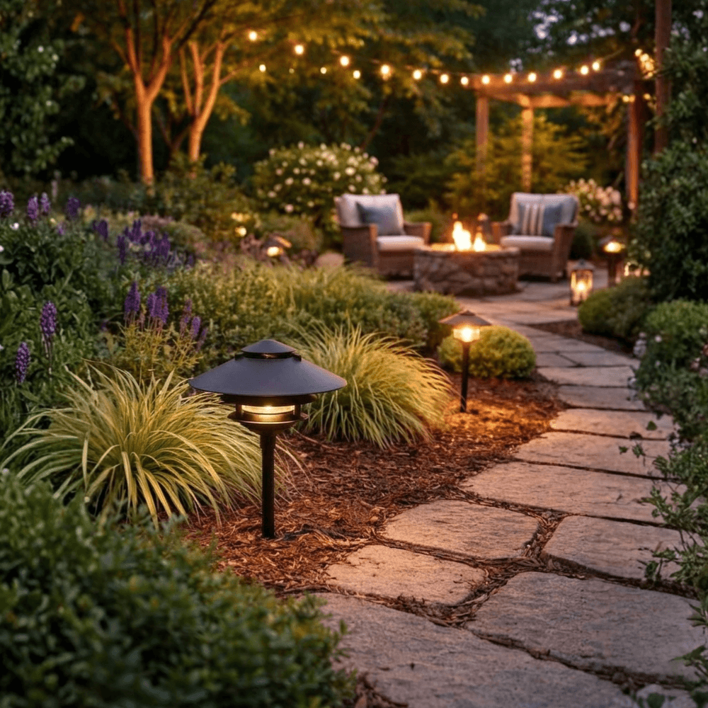 12V / 120V Cast Aluminum Large Top 3 Tier Pagoda Light Post - PAT-LT3R