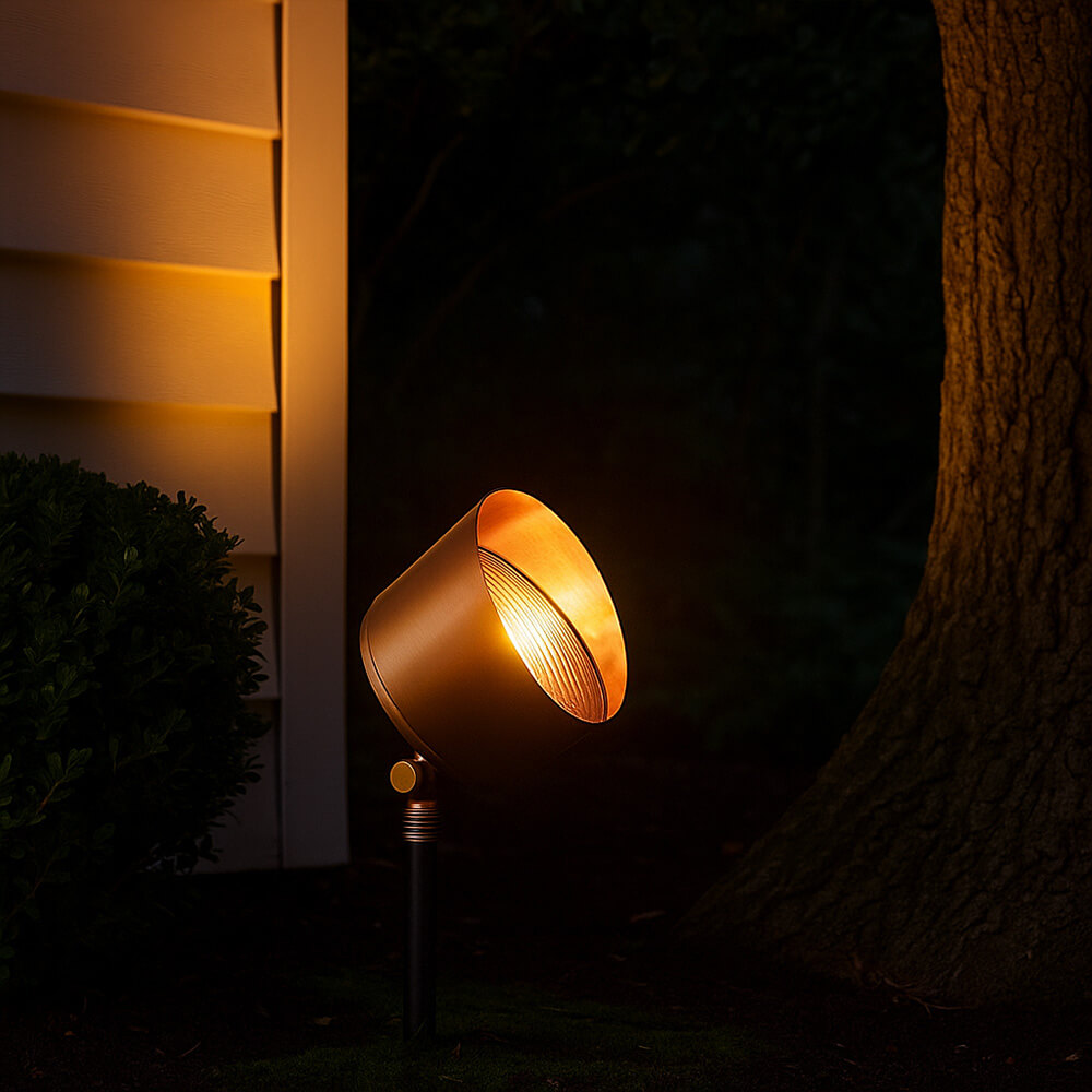 12V LED Large Raw Copper Open Face Flood Light Fixture - LE113-RC