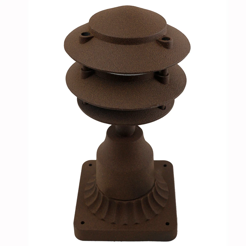 LED 3 Tier Pagoda Post Light LED-PPC350 in Rust with PP13 Base