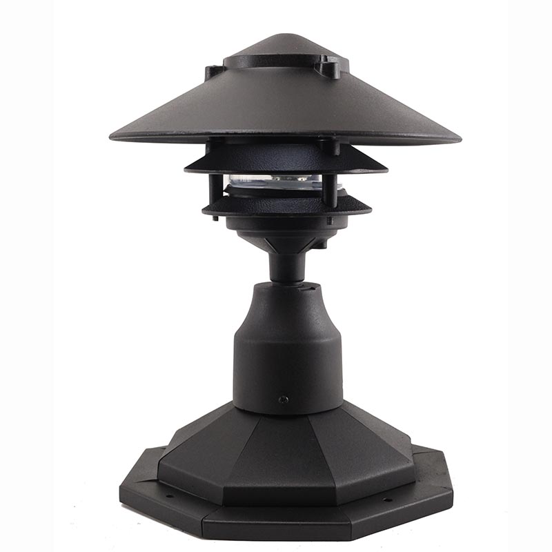 LED 3 Tier Pagoda Post Light LED-PPC351 in Black with PP12 Base
