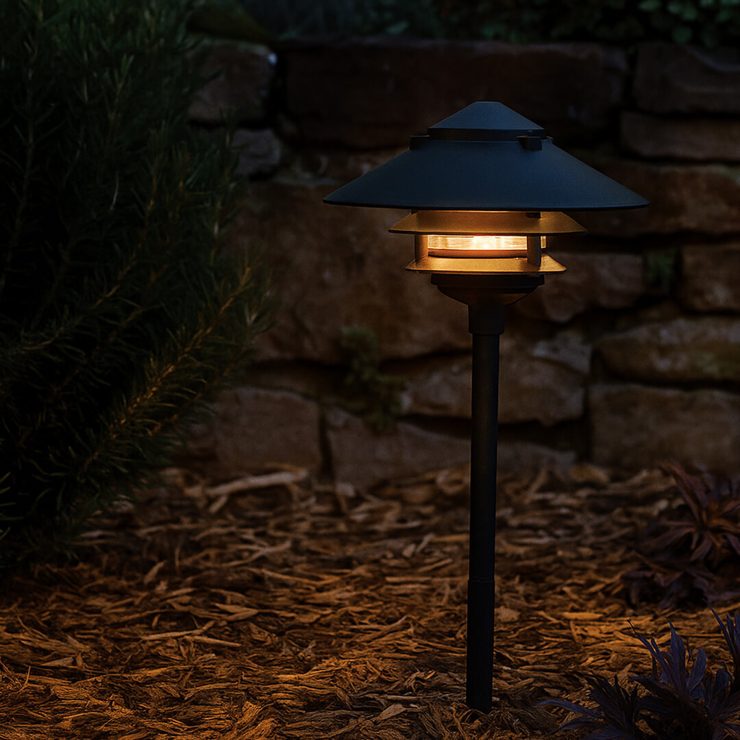 12V / 120V LED Large Top Cast Aluminum 3 Tier Pagoda Area Light Post - LED-PAT-LT3R