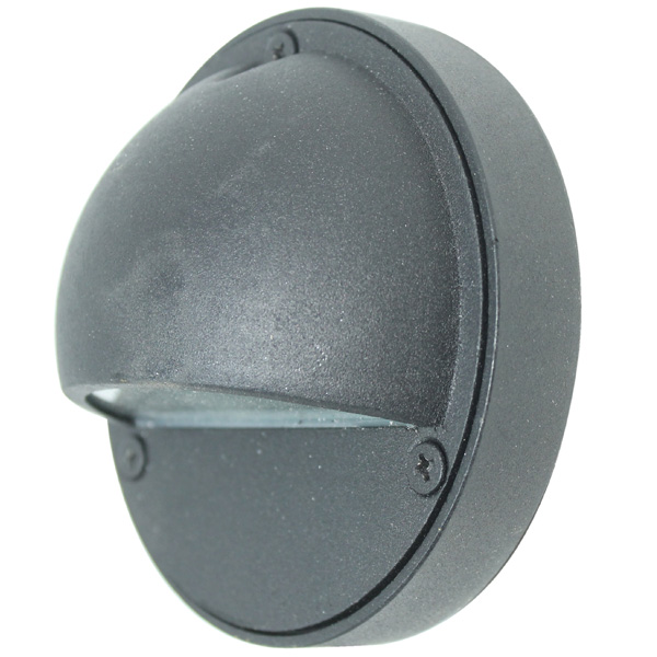 LED Cast Brass Eyebrow Step Deck Light Shown in Black