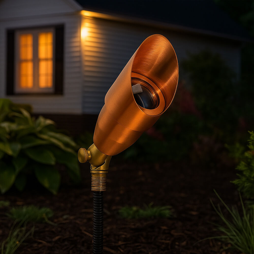 Brass Lifetime LED Landscape Lighting Kit, LED Bulbs Included- 10 Spot