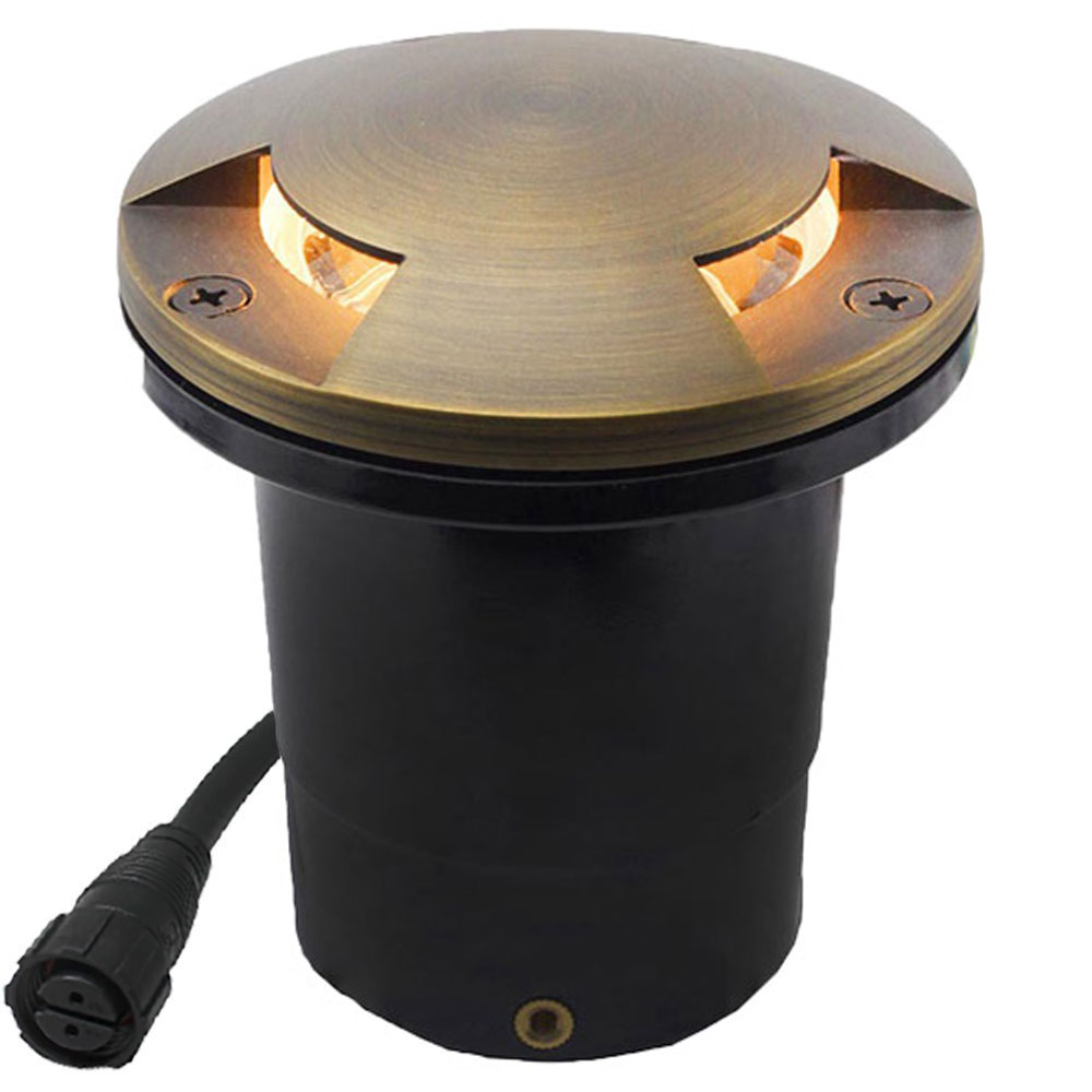 12V In-Ground Pathway Well Light w/ Tri-Directional Mushroom