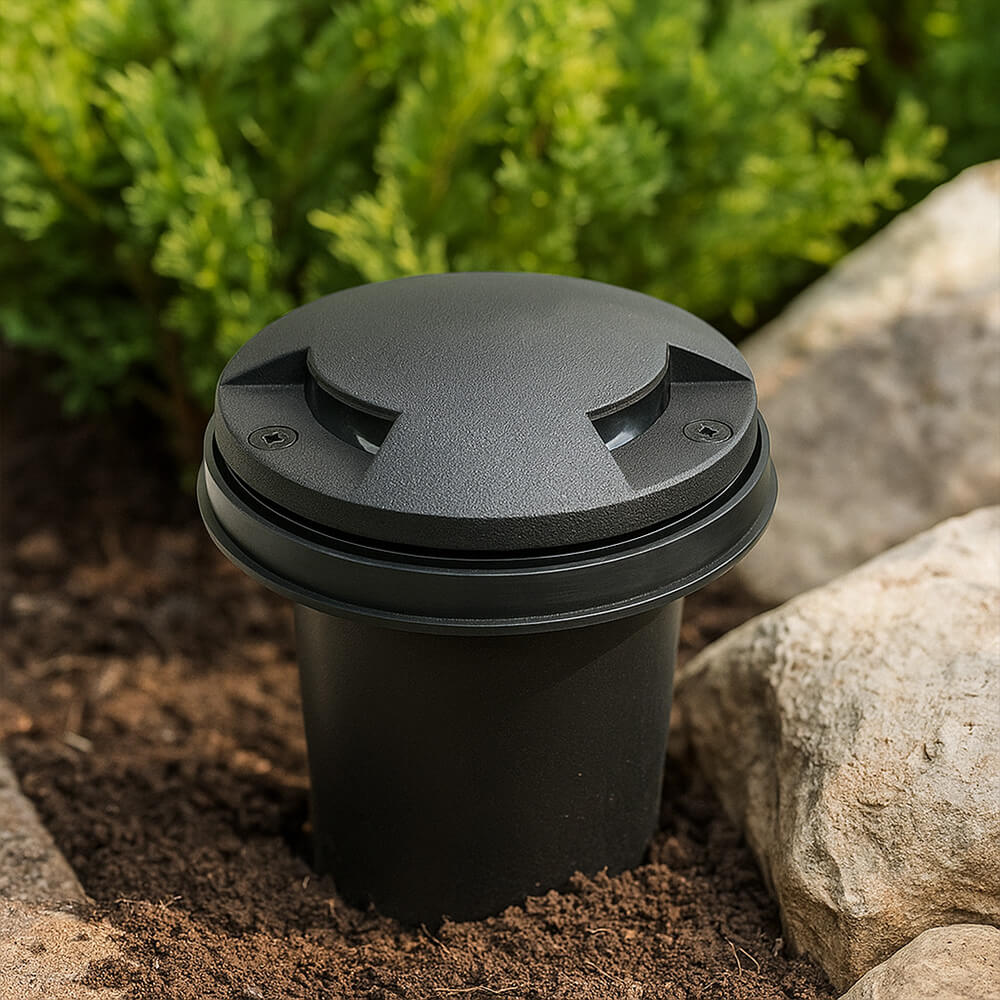 12V Composite In Ground Pathway Well Light w/ Tri-Directional "Mushroom" Cover - N.S.C- OIG-3B-MR3