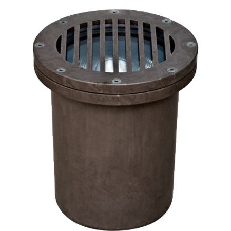 120V Fiberglass In Ground Well Light w/ Flat Grill Cover - FG4400 - DABMAR