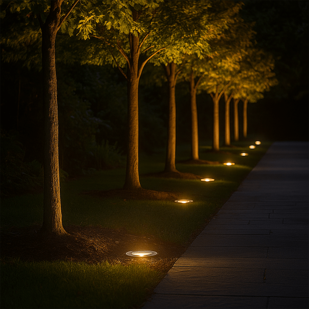 120V Cast Aluminum In Ground Well Light w/ Open Face Cover - DW4751 - DABMAR 120V Cast Aluminum In Ground Well Light w/ Open Face Cover - DW4751 - DABMAR