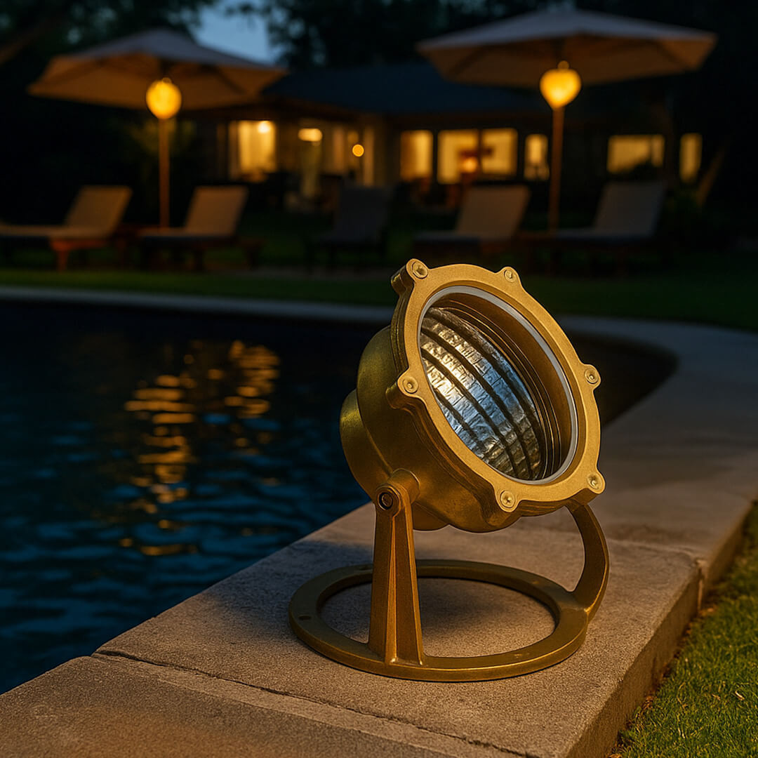 12V Submersible Brass Underwater Fountain Light - LV308 - DABMAR