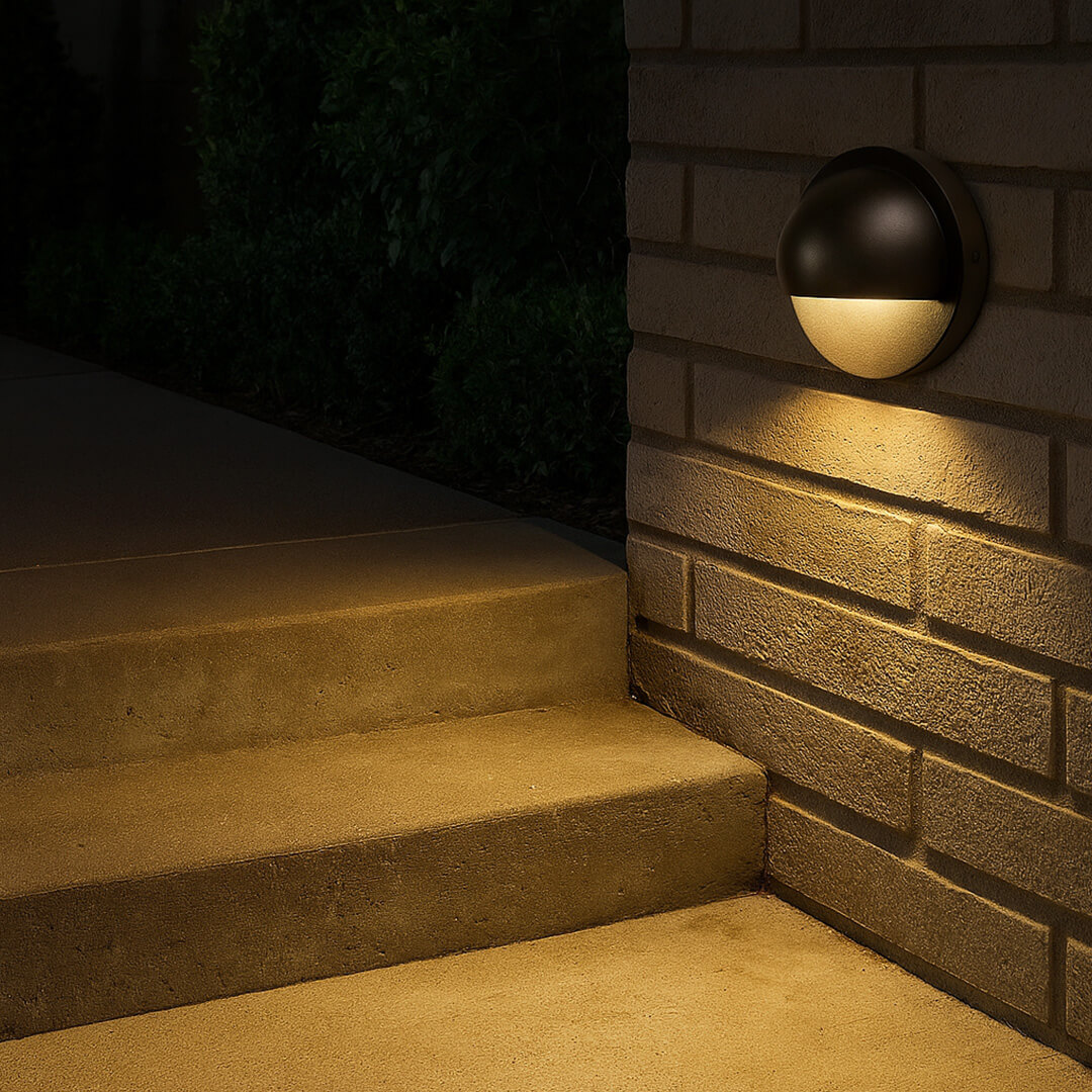 12V / 120V Cast Brass 3.5" "Eyebrow" Directional Step Light - OSD-71