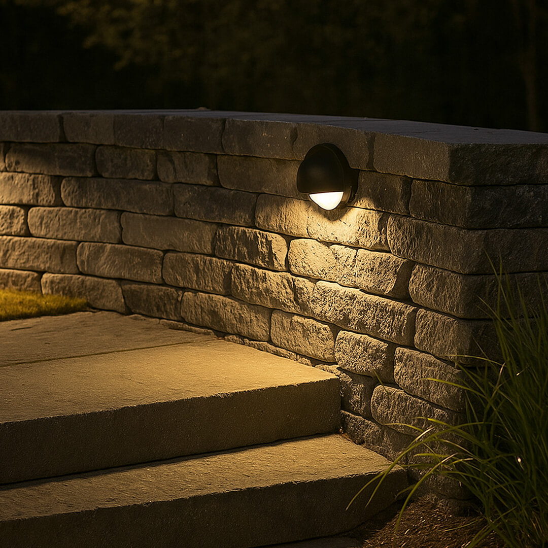 12V / 120V Cast Brass 3.5" "Eyebrow" Directional Step Light - OSD-71