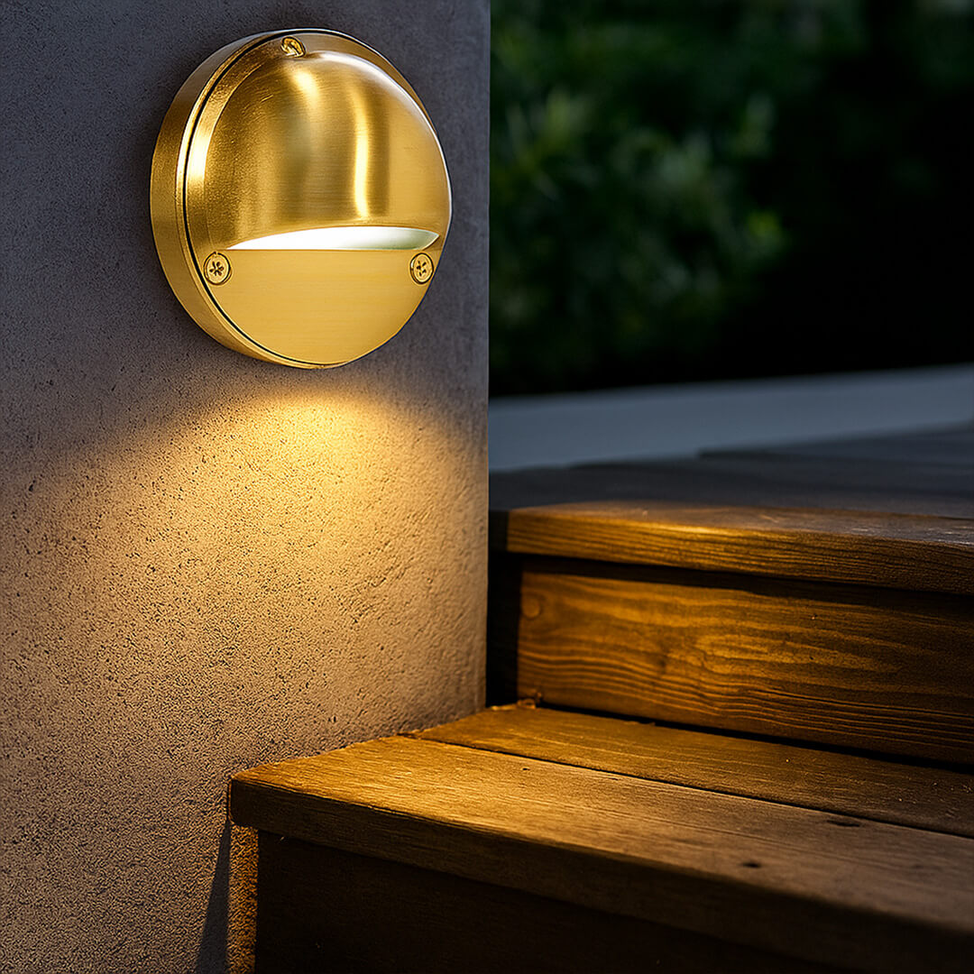 4" Cast Brass Eyebrow Step Deck Light - 12V / 120V - OSD-425B
