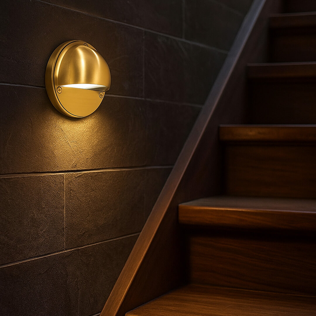 4" Cast Brass Eyebrow Step Deck Light - 12V / 120V - OSD-425B