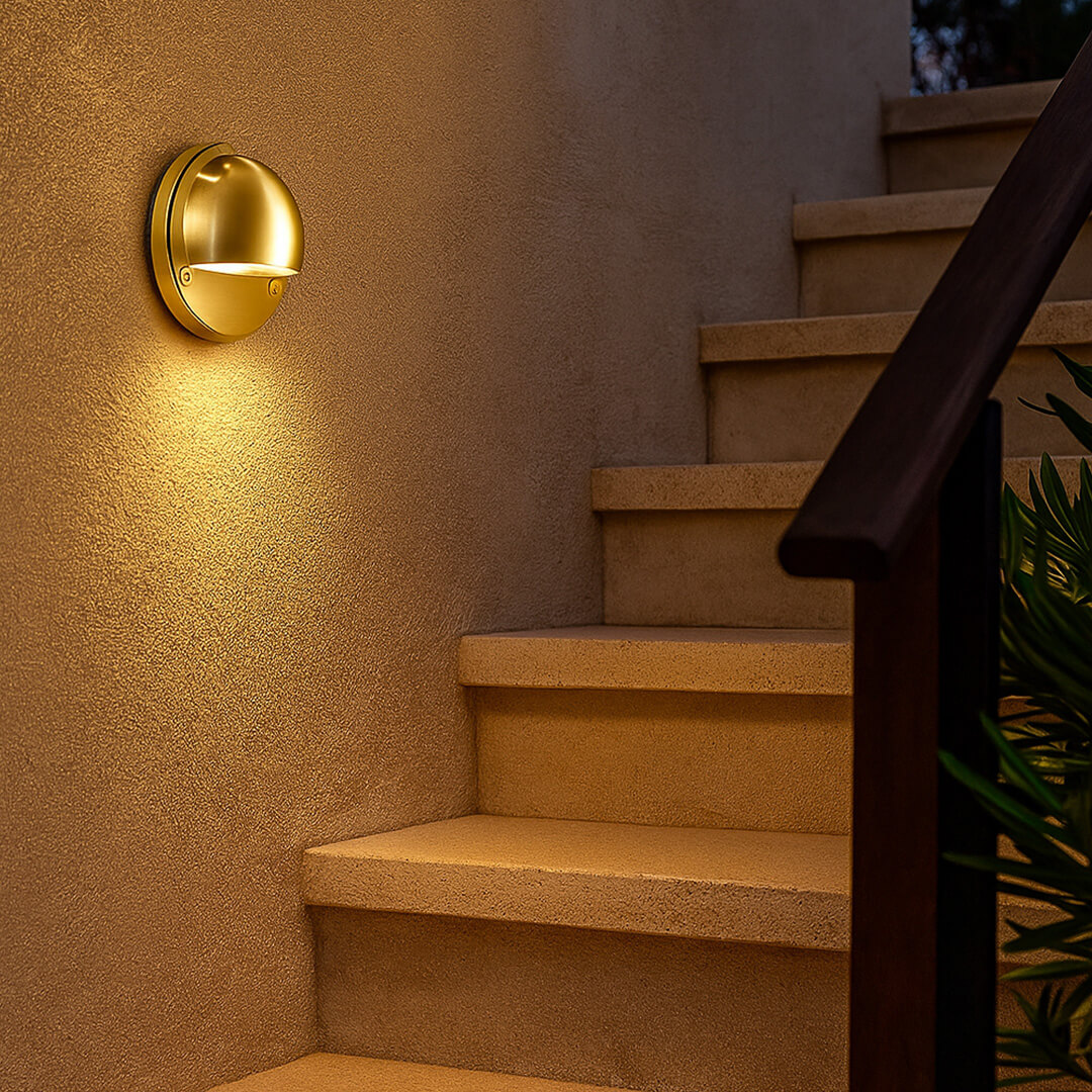 4" Cast Brass Eyebrow Step Deck Light - 12V / 120V - OSD-425B