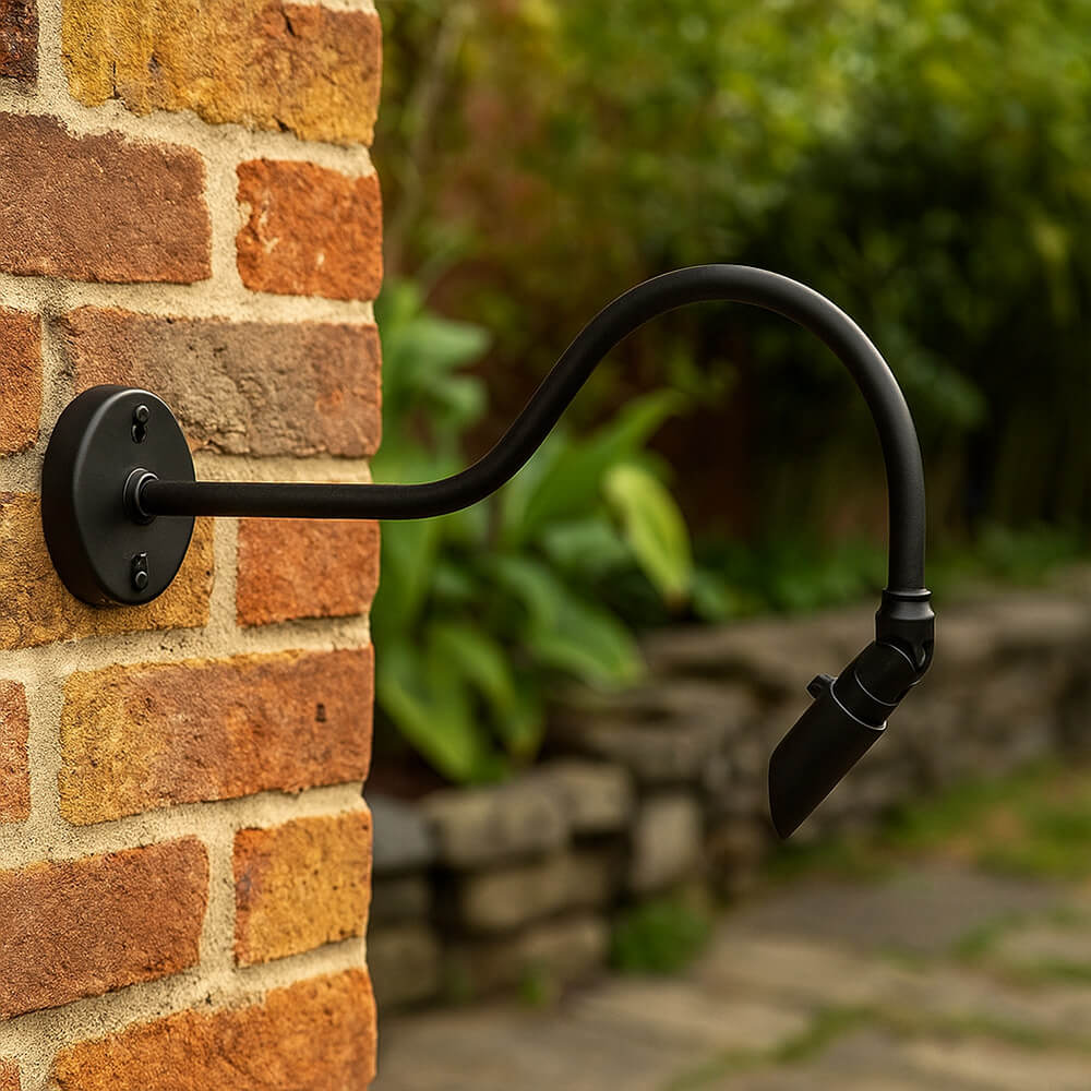 Cast Brass Micro LED Gooseneck Sign Light with Angle Shield, 12V - OGN-R32