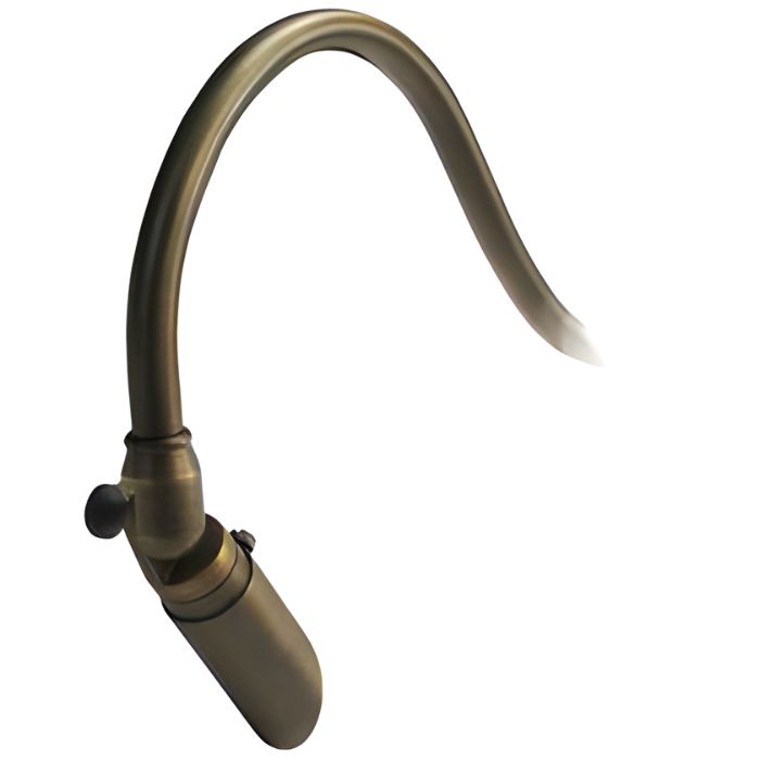 Cast Brass Micro LED Gooseneck Sign Light with Angle Shield, 12V - OGN-R32